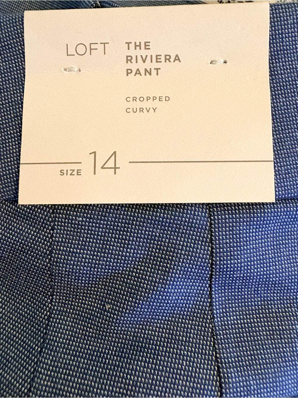 LOFT Curvy Cropped Pants in Navy Blue